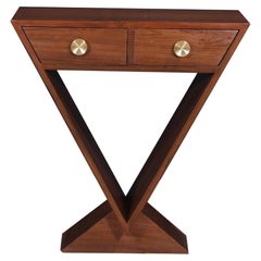 Retro Mid-Century Modern Teak Angled Side Table