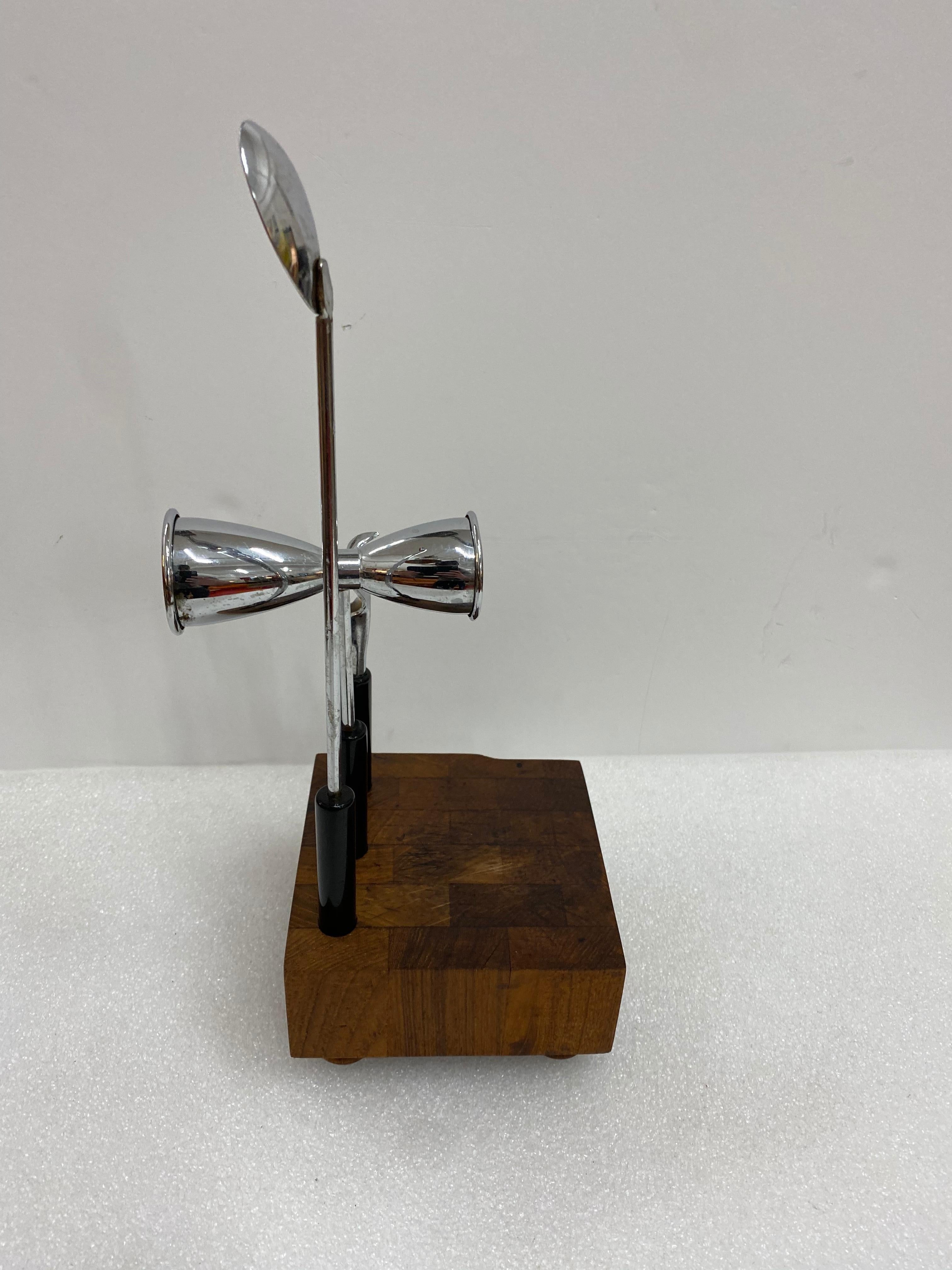 Mid-Century Modern Teak and Steel Cocktail Mixing Set, Signed by Ernest Sohn 5