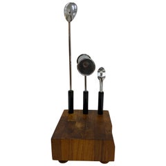 Mid-Century Modern Teak and Steel Cocktail Mixing Set, Signed by Ernest Sohn