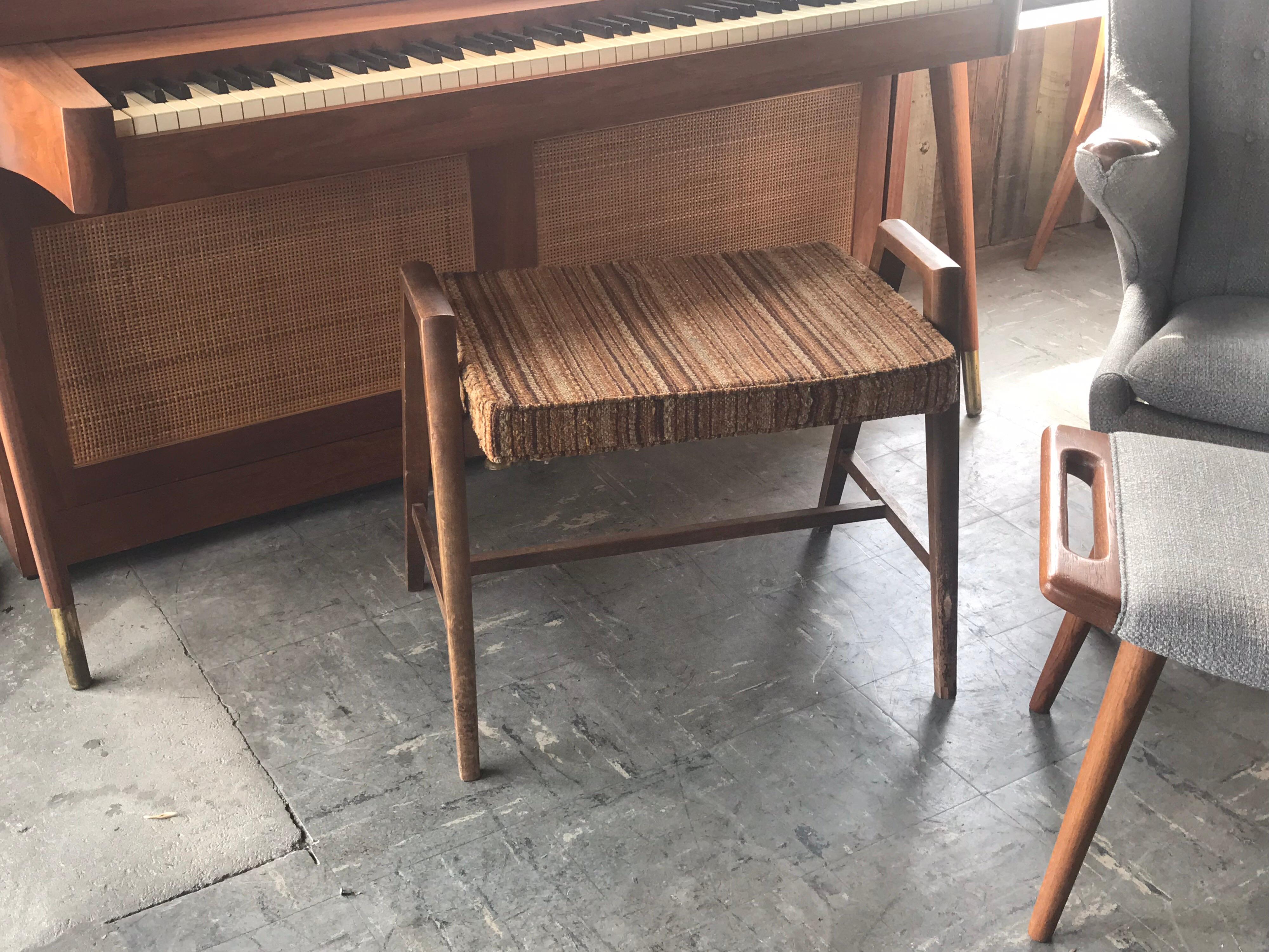 Mid-20th Century Mid-Century Modern Teak Baldwin Acrosonic Piano and Matching Bench