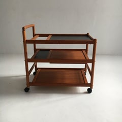 Mid-Century Modern Teak Bar Cart, Dyrlund, Denmark, 1960s