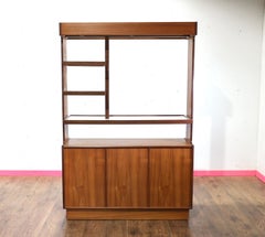 Mid Century Modern Teak Bar Cocktail Display Cabinet by Turnidge of London