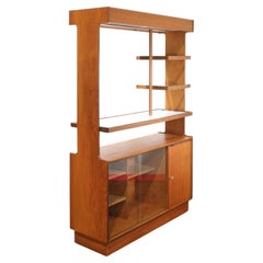 Mid Century Modern Teak Bar Cocktail Display Cabinet by Turnidge of London