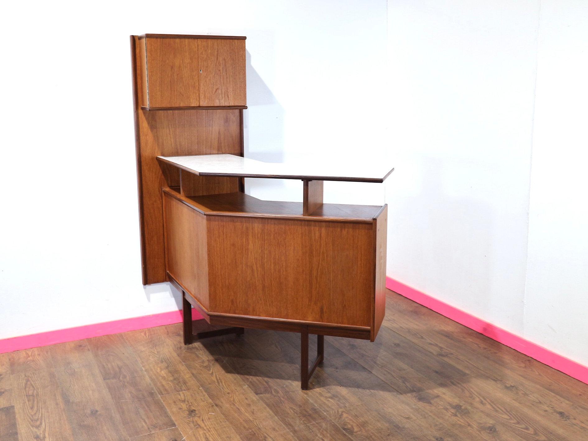 Mid-Century Modern Mid Century Modern Teak Bar Drinks Cabinet By Turnidge of London Danish Style