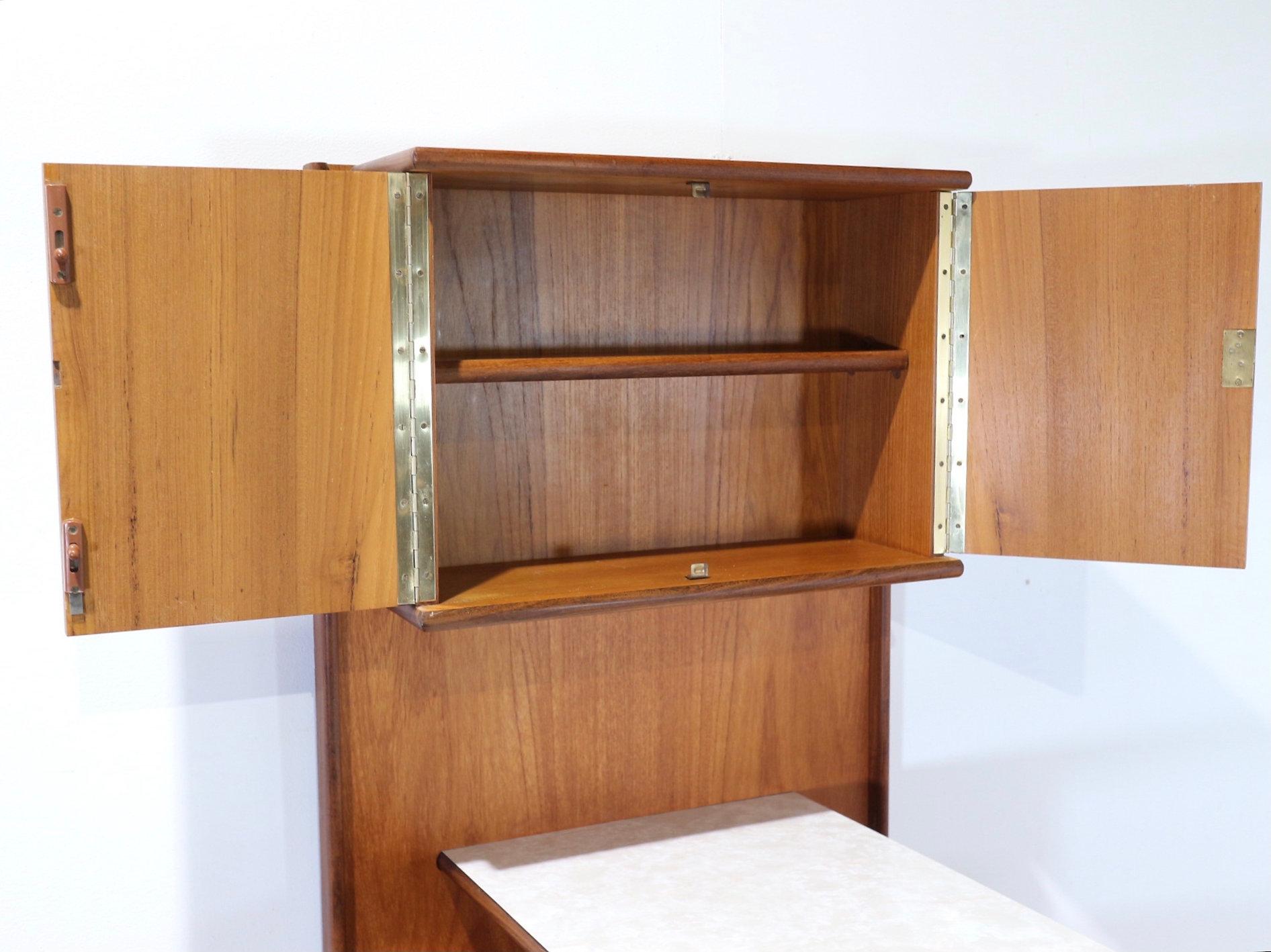 British Mid Century Modern Teak Bar Drinks Cabinet By Turnidge of London Danish Style