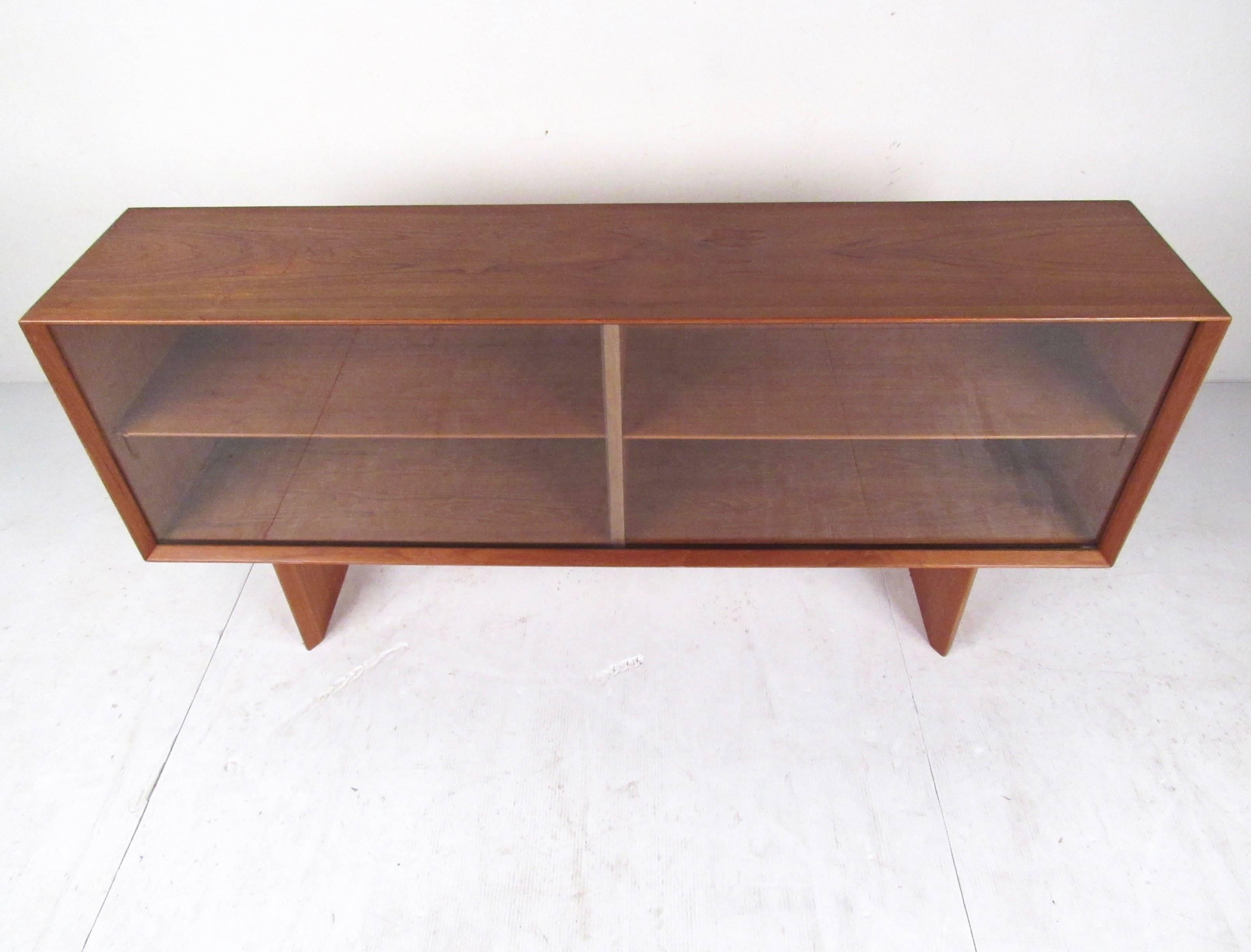 danish modern teak bookcase