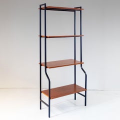 Mid-Century Modern Teak Bookshelf with Iron Frame, Italy, 1960s