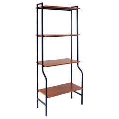 Mid-Century Modern Teak Bookshelf with Iron Frame, Italy, 1960s