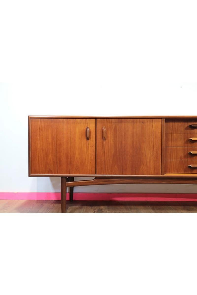 Mid Century Modern Teak Brasilia Sideboard Credenza by G Plan Danish Style 2