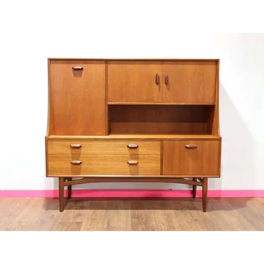 Mid Century Modern Teak Brasilia Sideboard Tall Credenza Buffet by G Plan For Sale 7