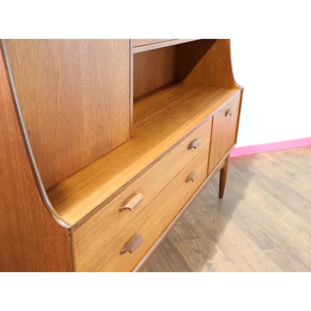 Mid Century Modern Teak Brasilia Sideboard Tall Credenza Buffet by G Plan In Good Condition For Sale In Los Angeles, CA
