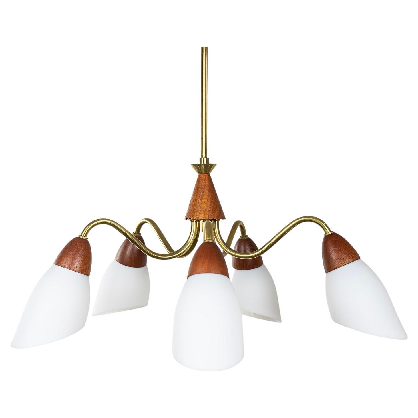 MidCentury Modern Teak and Brass Pendant Light For Sale at 1stDibs — free download