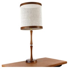 Retro Mid-Century Modern Teak & Brass Table Lamp, Denmark, c. 1960's