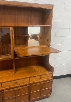 Mid Century Modern Teak Buffet Hutch Display China Cabinet By Nathan Furniture
