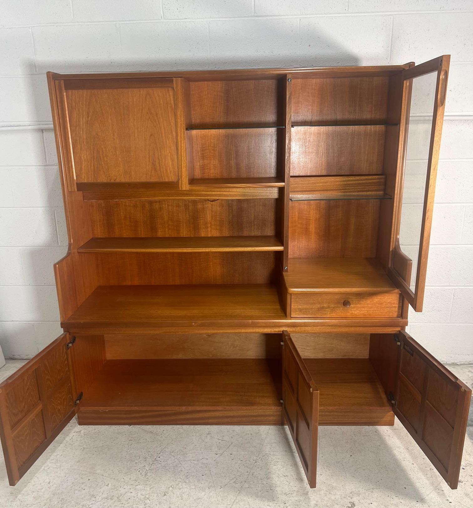 Mid-Century Modern Mid Century Modern Teak Buffet Hutch Display China Cabinet By Nathan Furniture