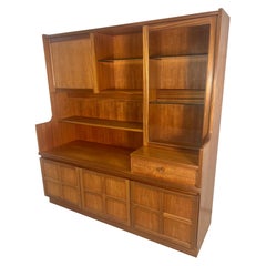 Mid Century Modern Teak Buffet Hutch Display China Cabinet By Nathan Furniture
