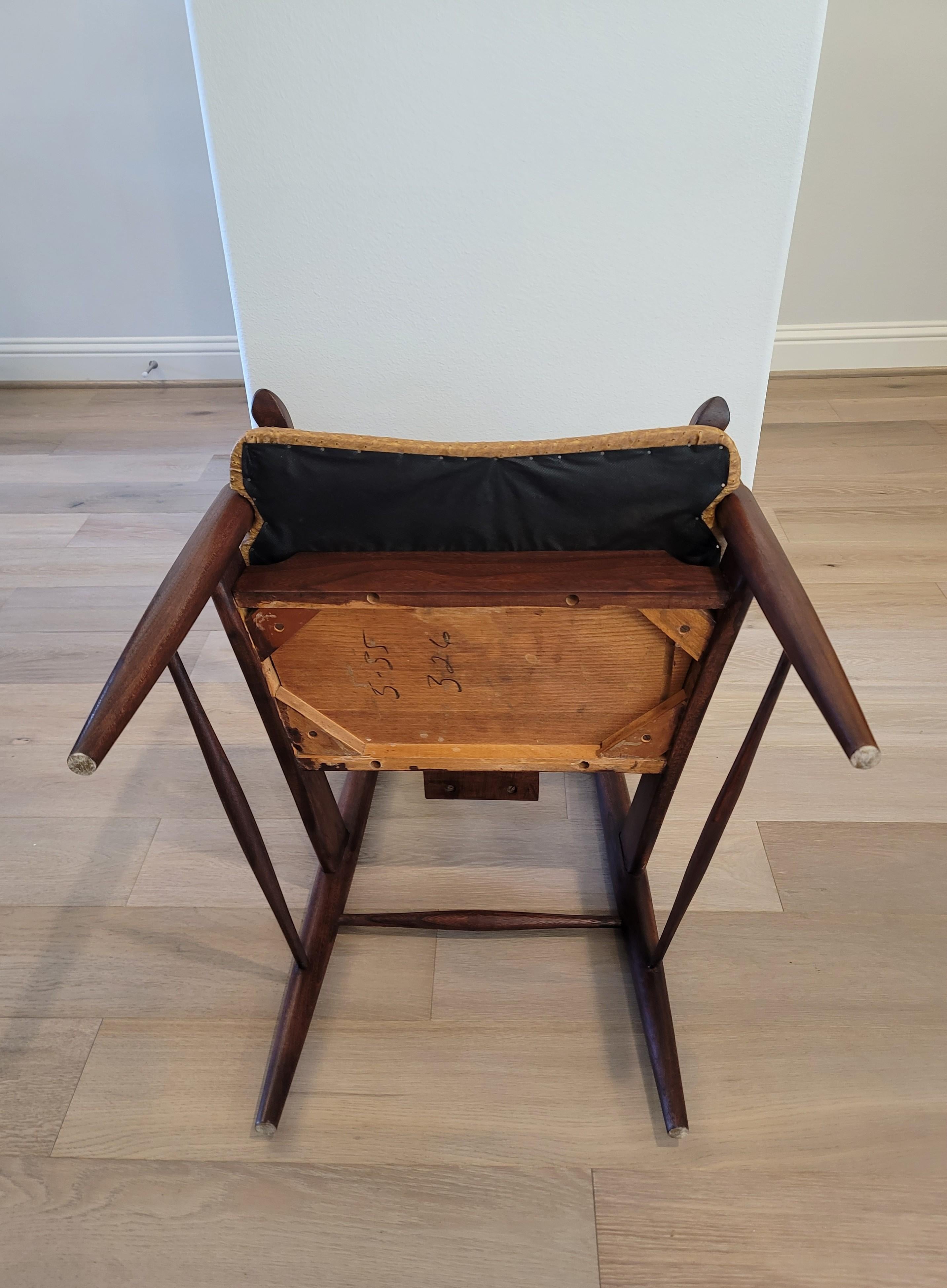Mid-Century Modern Teak Chair with Ostrich Upholstery  For Sale 11
