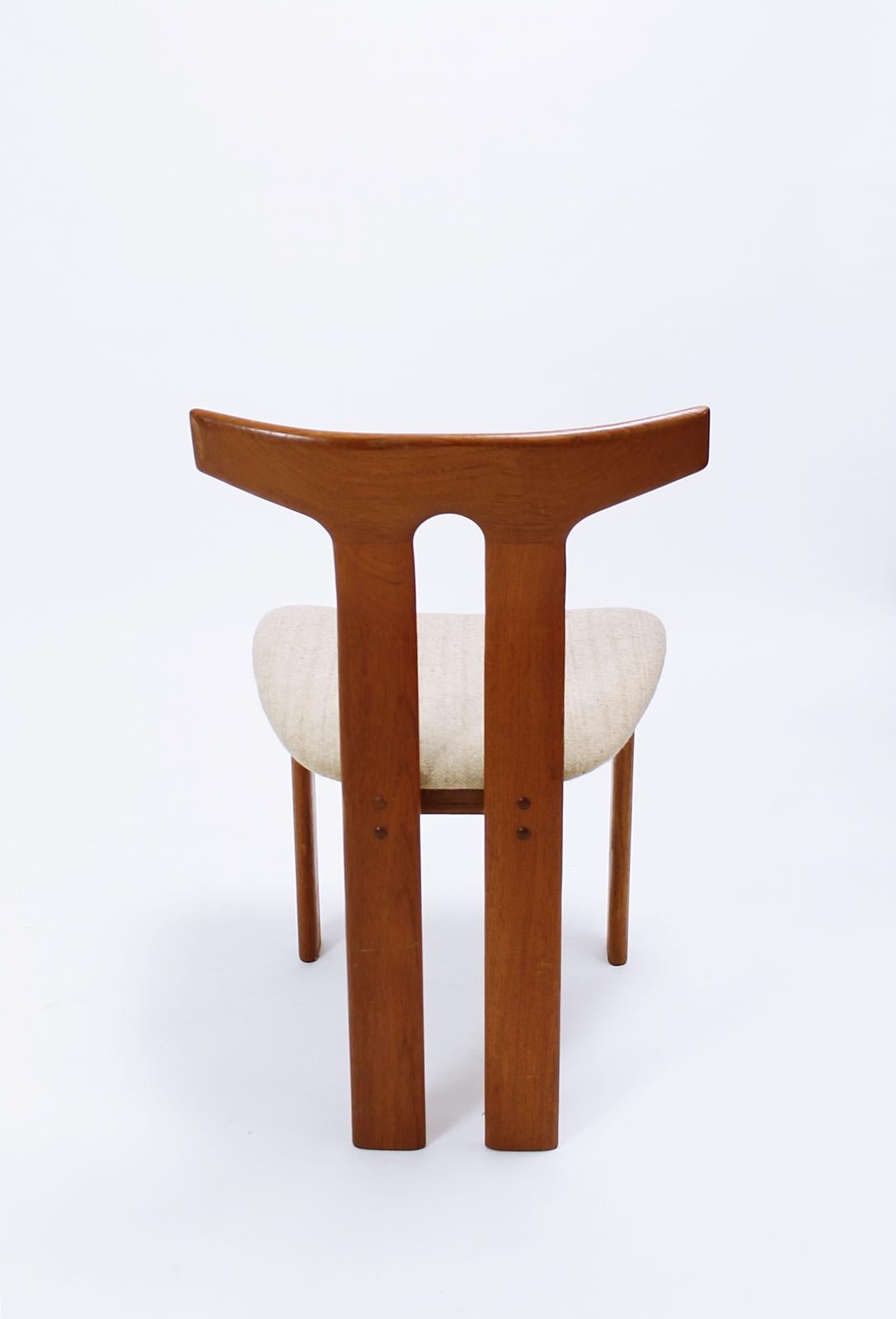Wool Mid-Century Modern Teak Chairs by Vamdrup, Denmark, 1970s