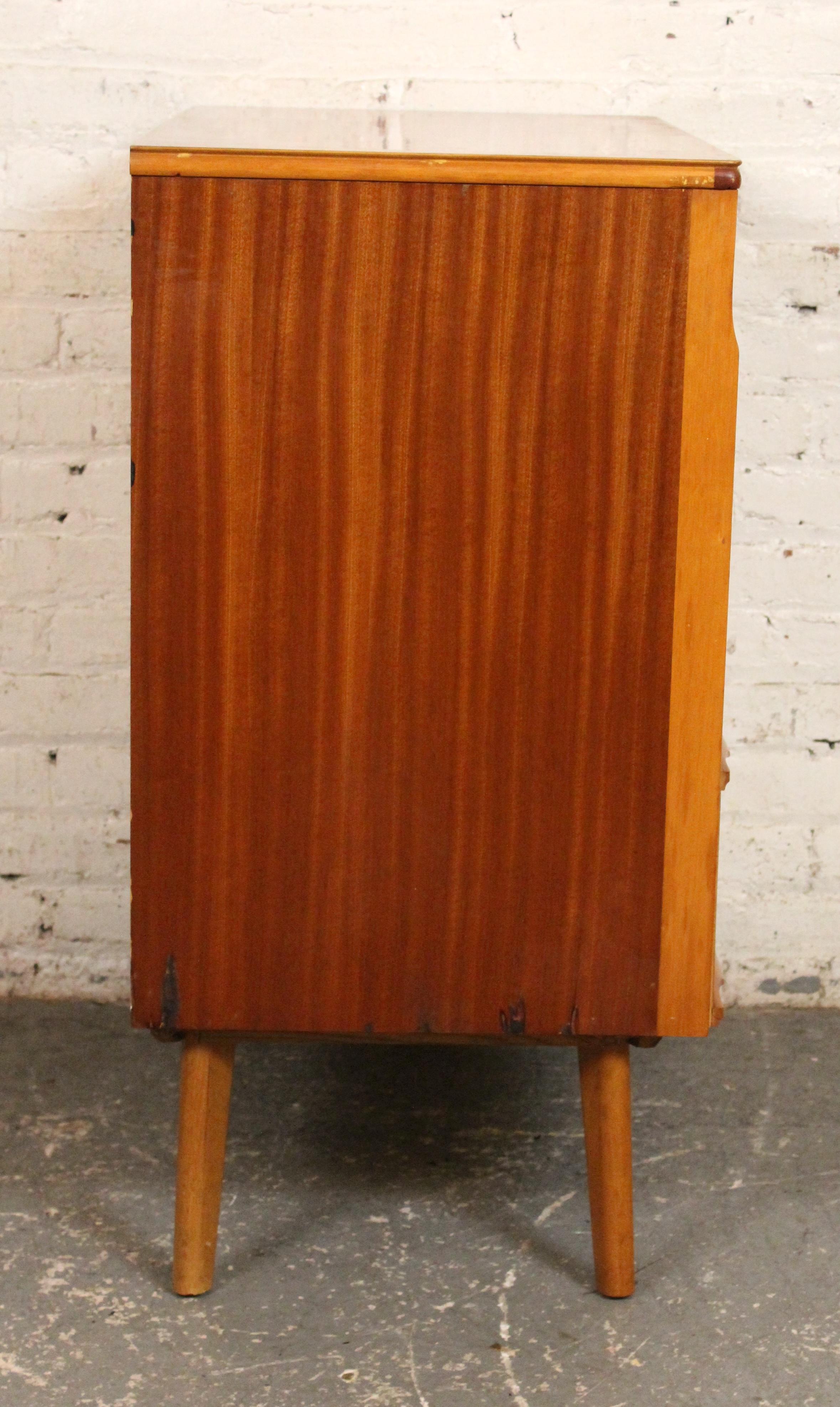 Wood Mid-Century Modern Teak Chest of Drawers For Sale