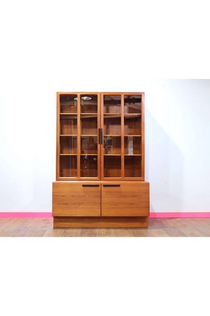British Mid Century Modern Teak China Display cabinet by G Plan Ib Kofod Larsen