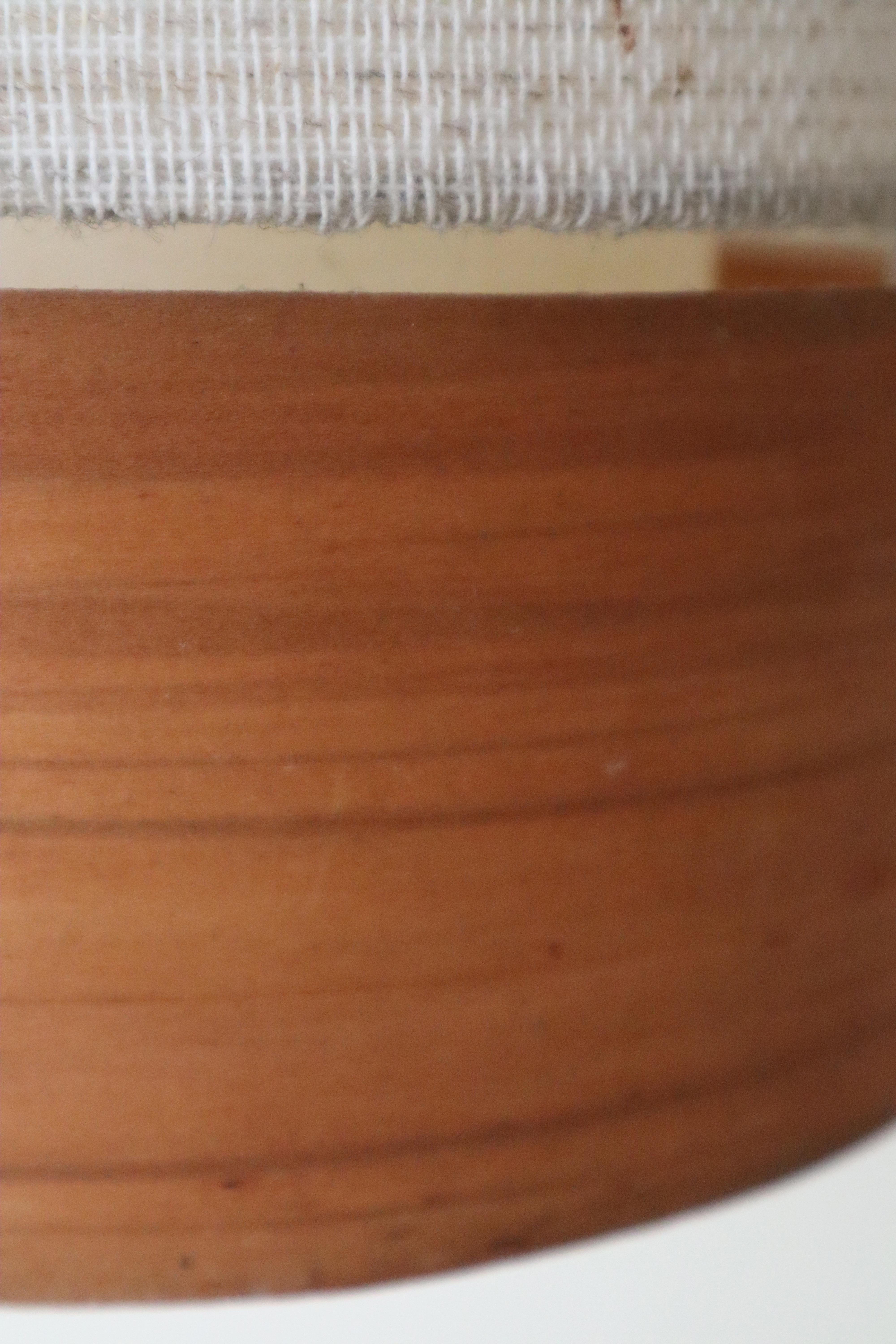 Scandinavo moderno Mid-Century Modern Teak, Chipboard & Wool Pendant Lamp in vendita