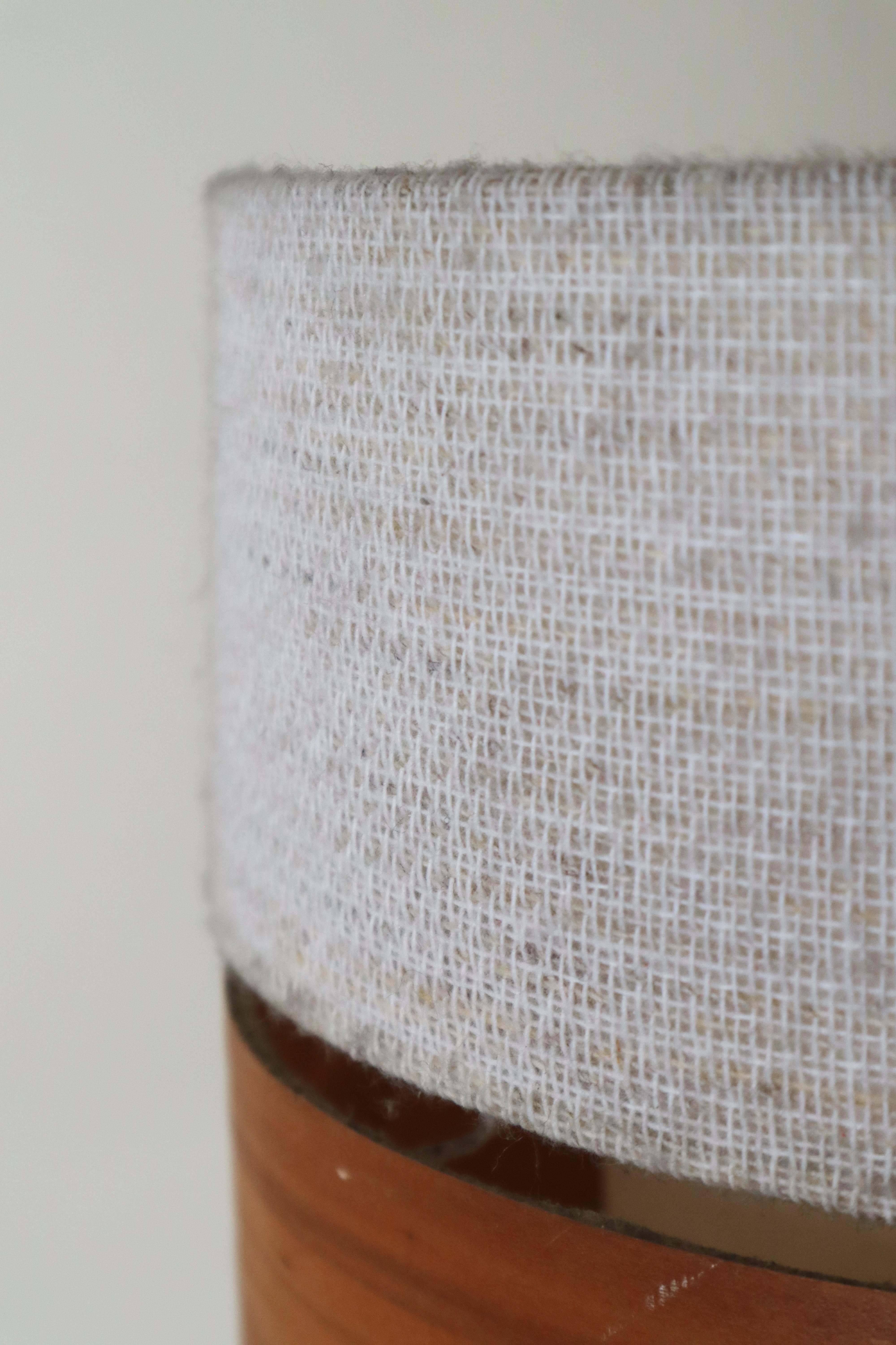 Svedese Mid-Century Modern Teak, Chipboard & Wool Pendant Lamp in vendita