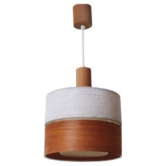 Mid-Century Modern Teak, Chipboard & Wool Pendant Lamp