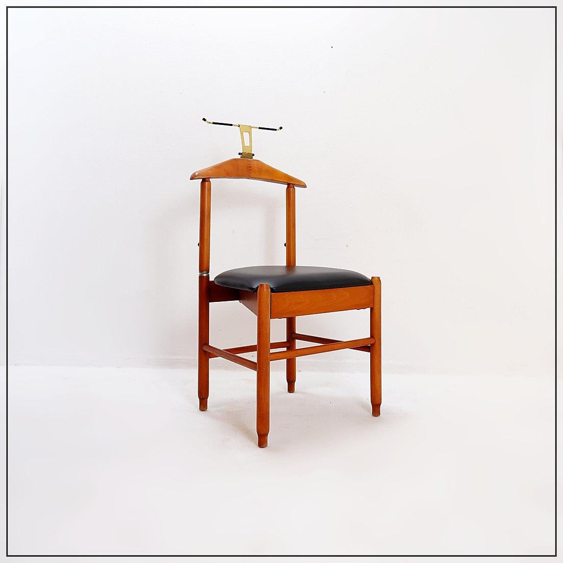 Mid-Century Modern Chaise de valet de chambre en teck moderne du milieu du siècle par Fratelli Reguitti Italie, années 1960 en vente