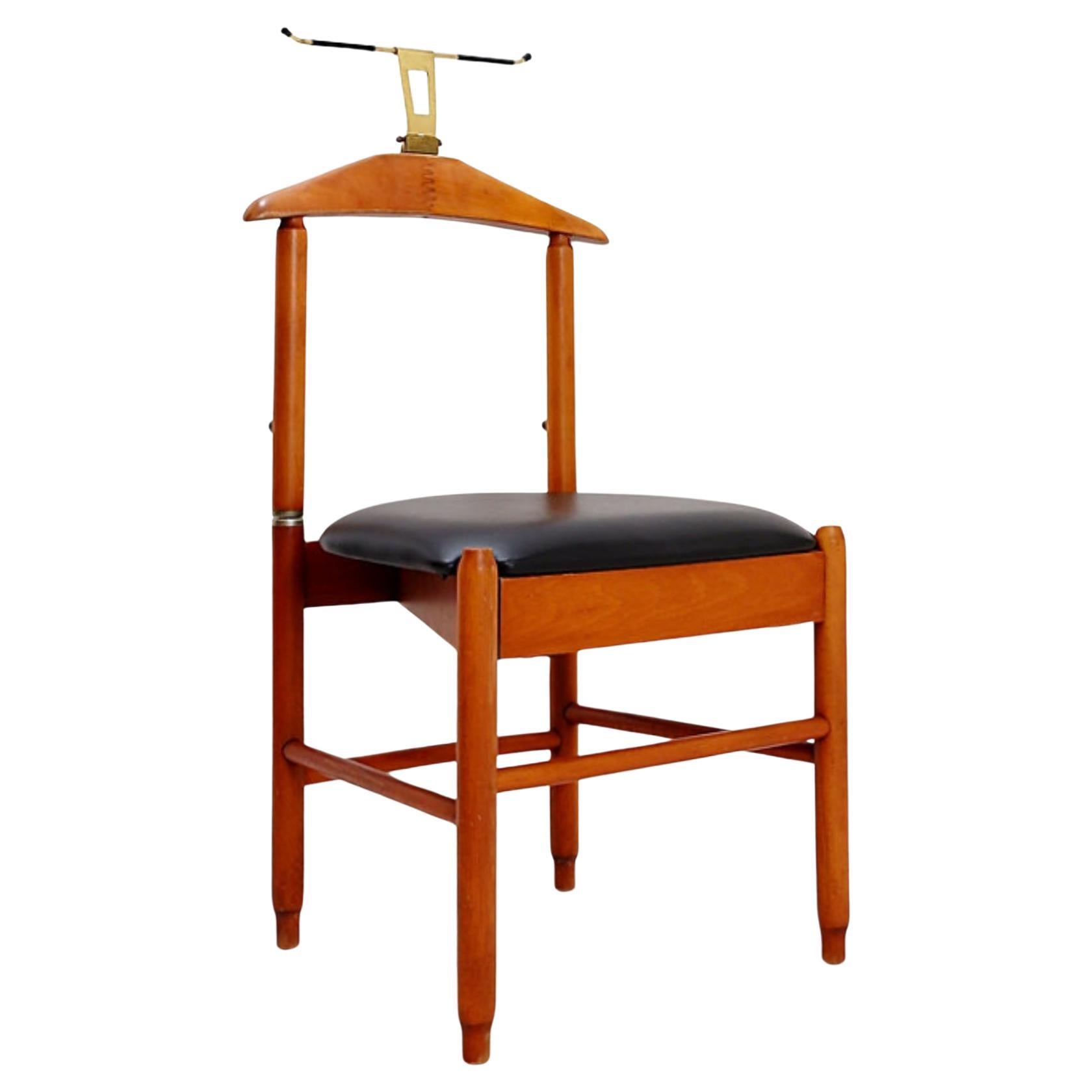 Chaise de valet de chambre en teck moderne du milieu du siècle par Fratelli Reguitti Italie, années 1960 en vente