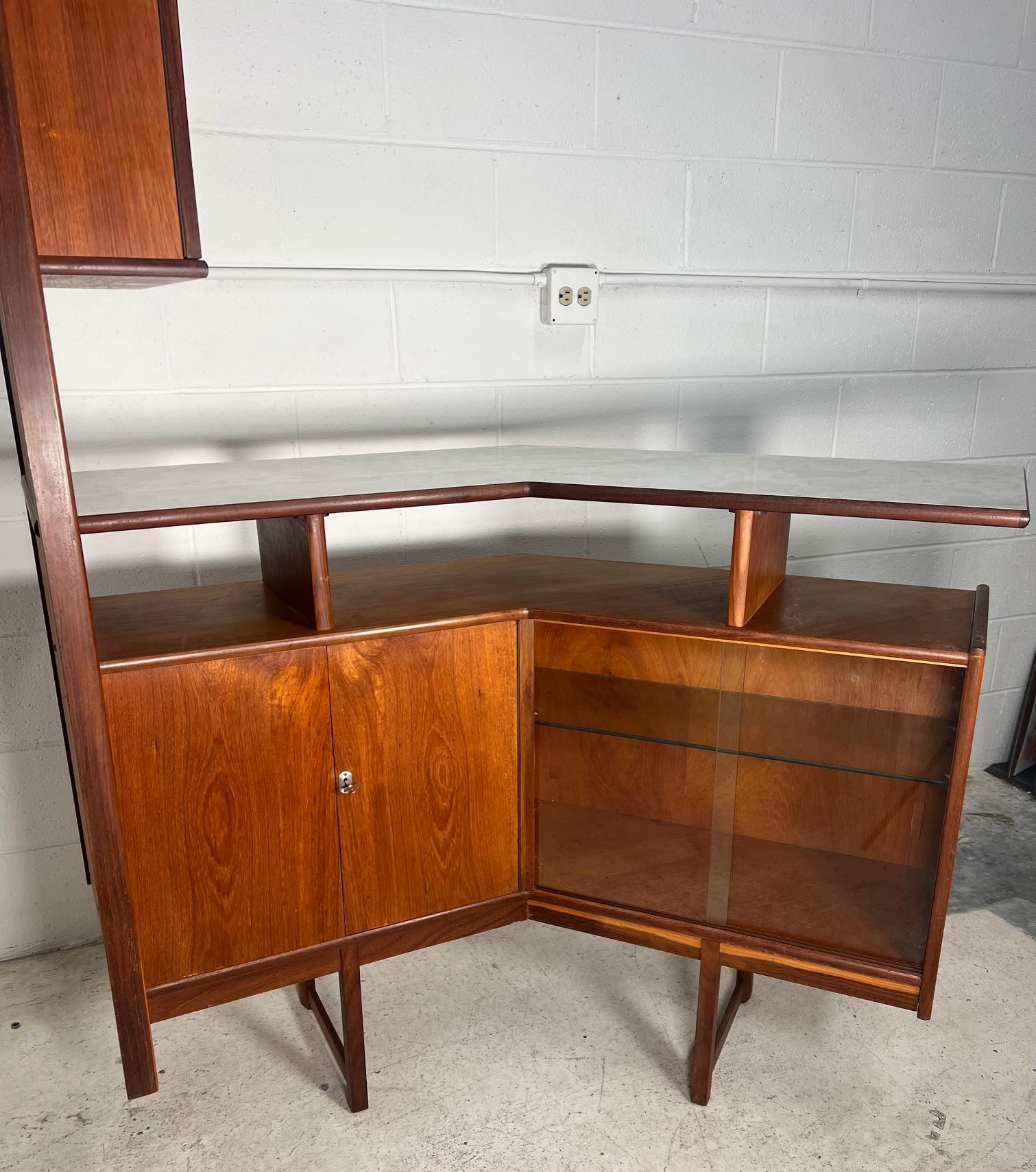 Mid Century Modern Teak Cocktail Home Bar By Turnidge Of London For Sale 4