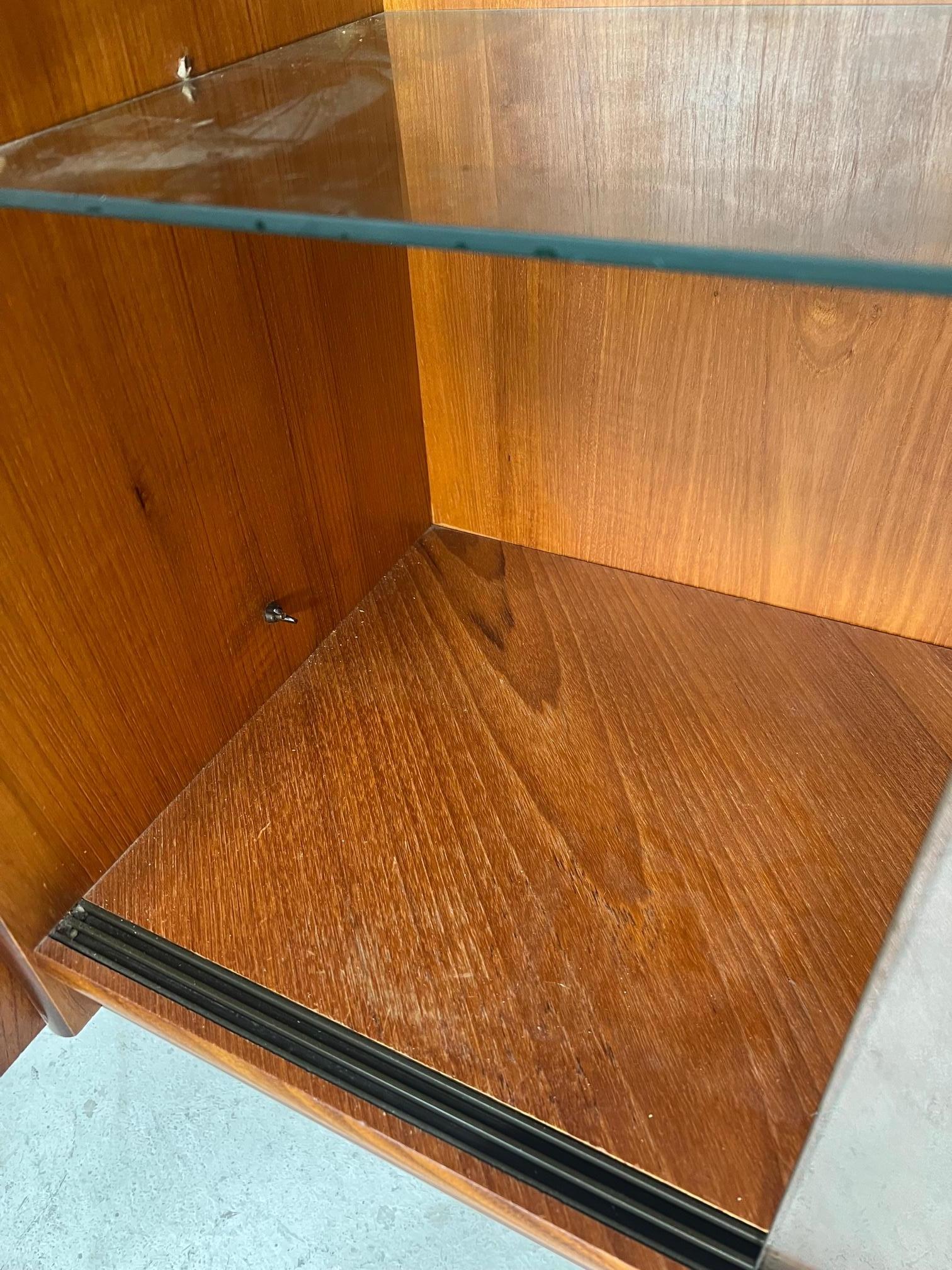 Mid Century Modern Teak Cocktail Home Dry Bar With Side Panel By Turnidge 11