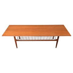 Mid-Century Modern Teak Coffee Table with Lower Rack by Ib Kofod Larsen