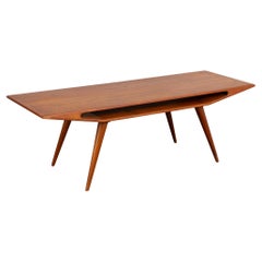 Mid Century Modern Teak Coffee Table With Shelf, Denmark circa 1960