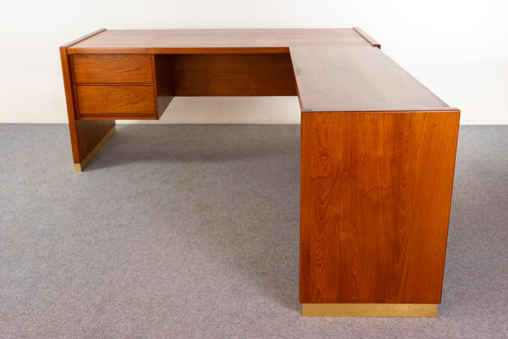 Scandinavian Modern Mid-Century Modern Teak Corner Desk For Sale