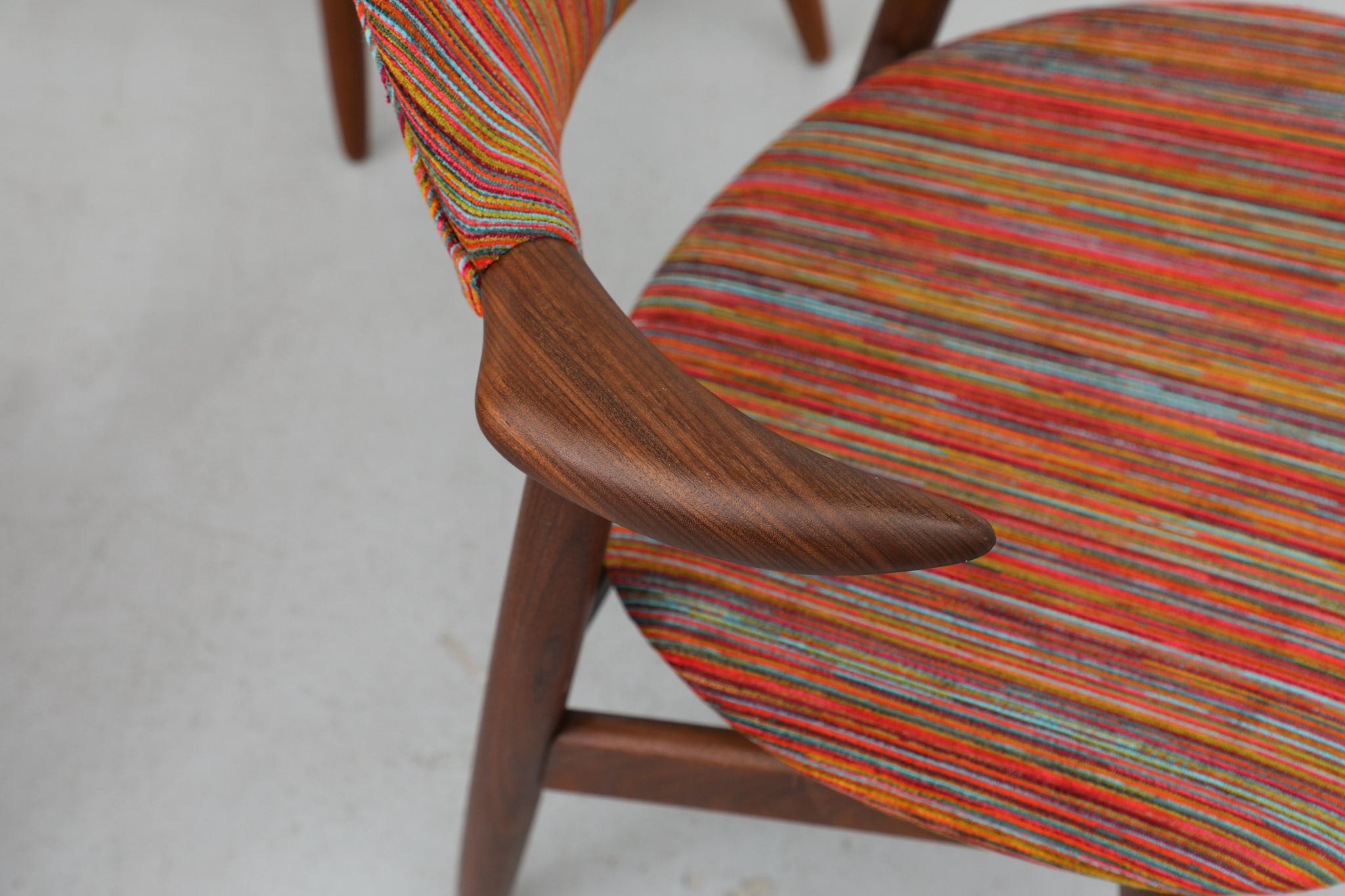 Tissu Chaise Cowhorn en teck moderne du milieu du siècle par Hulmefa, 1960s en vente