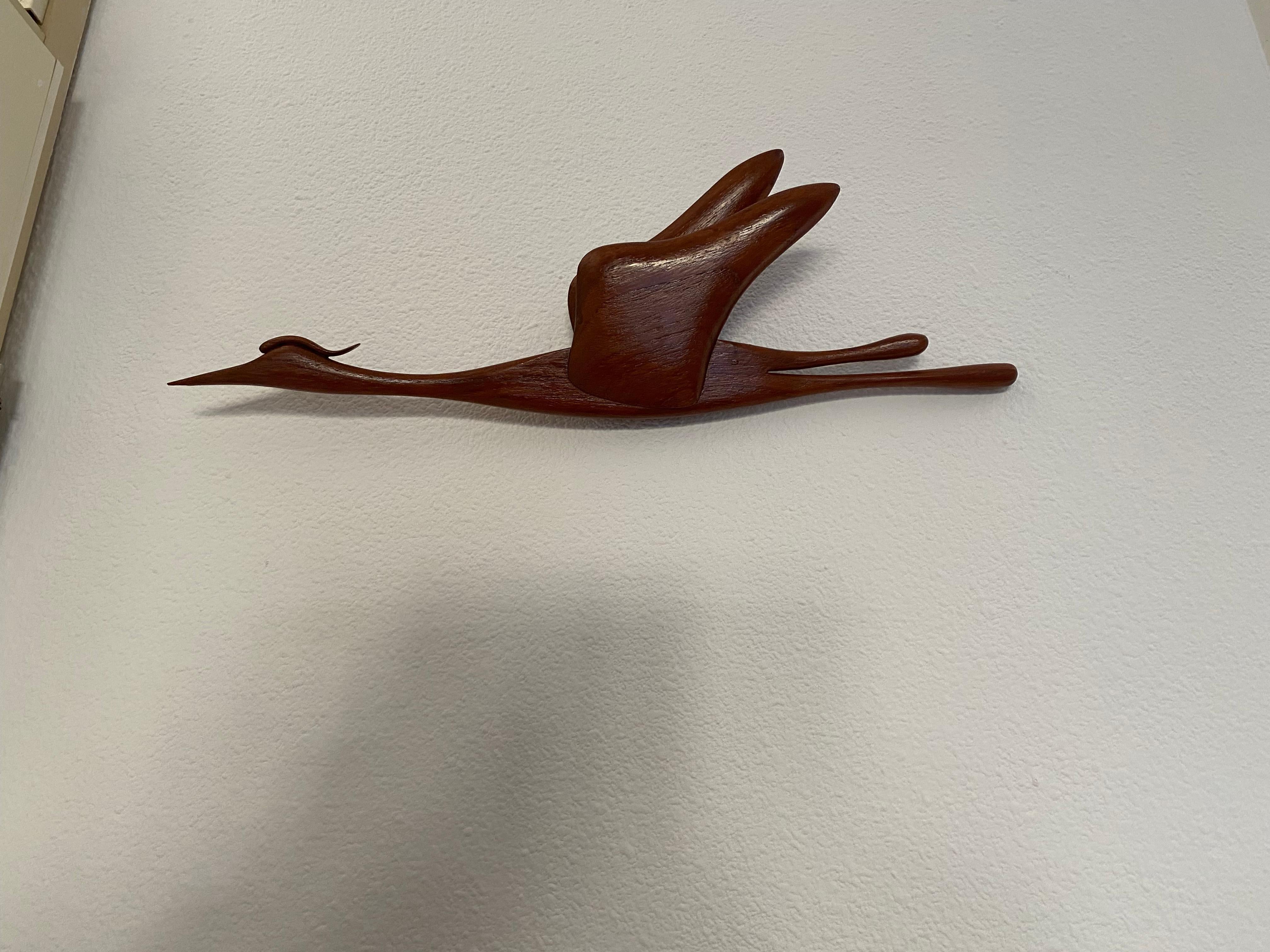 Danish Mid-Century Modern Teak Crane Bird Denmark For Sale