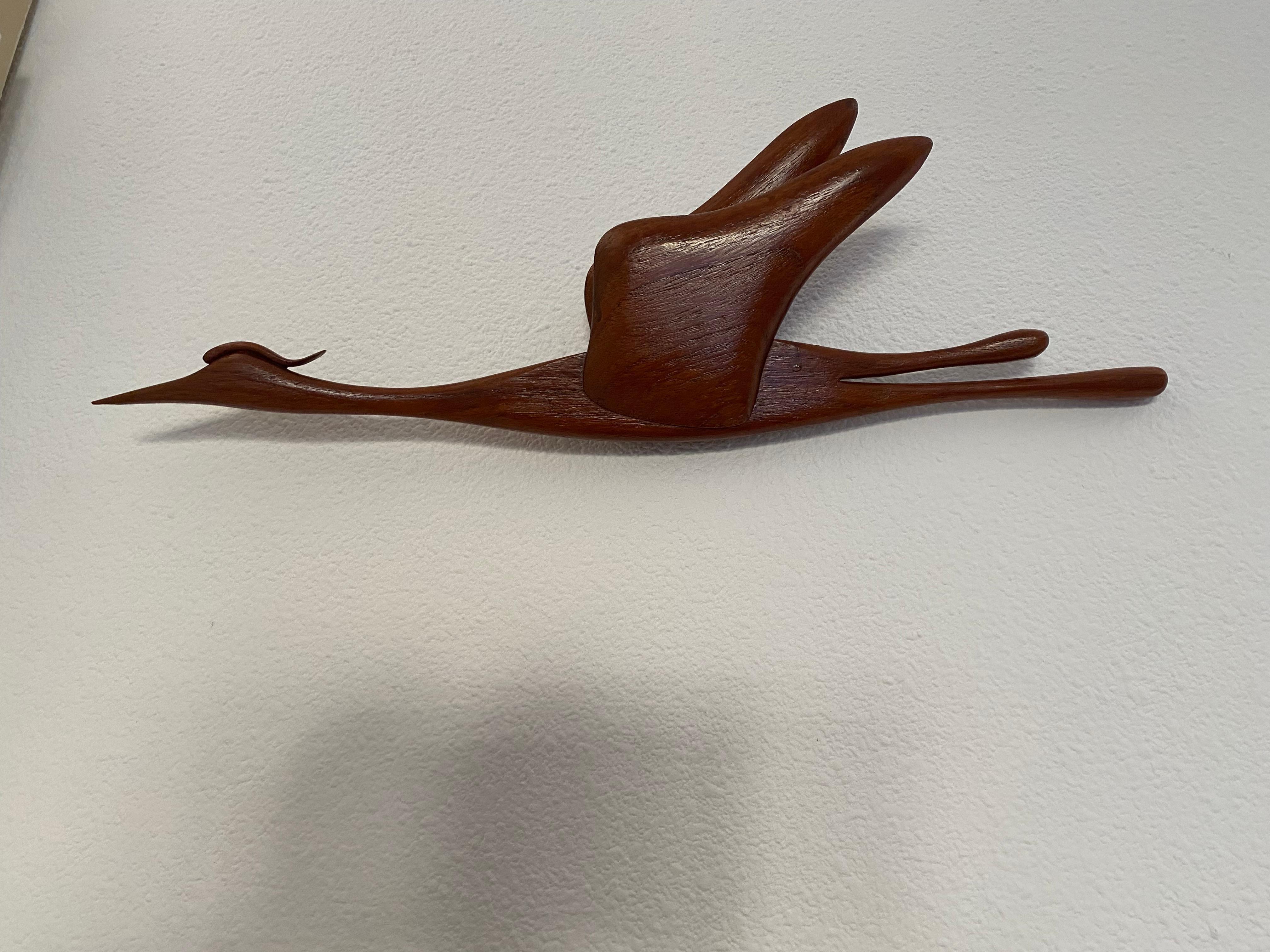 Mid-Century Modern Teak Crane Bird Denmark In Fair Condition For Sale In Waddinxveen, ZH