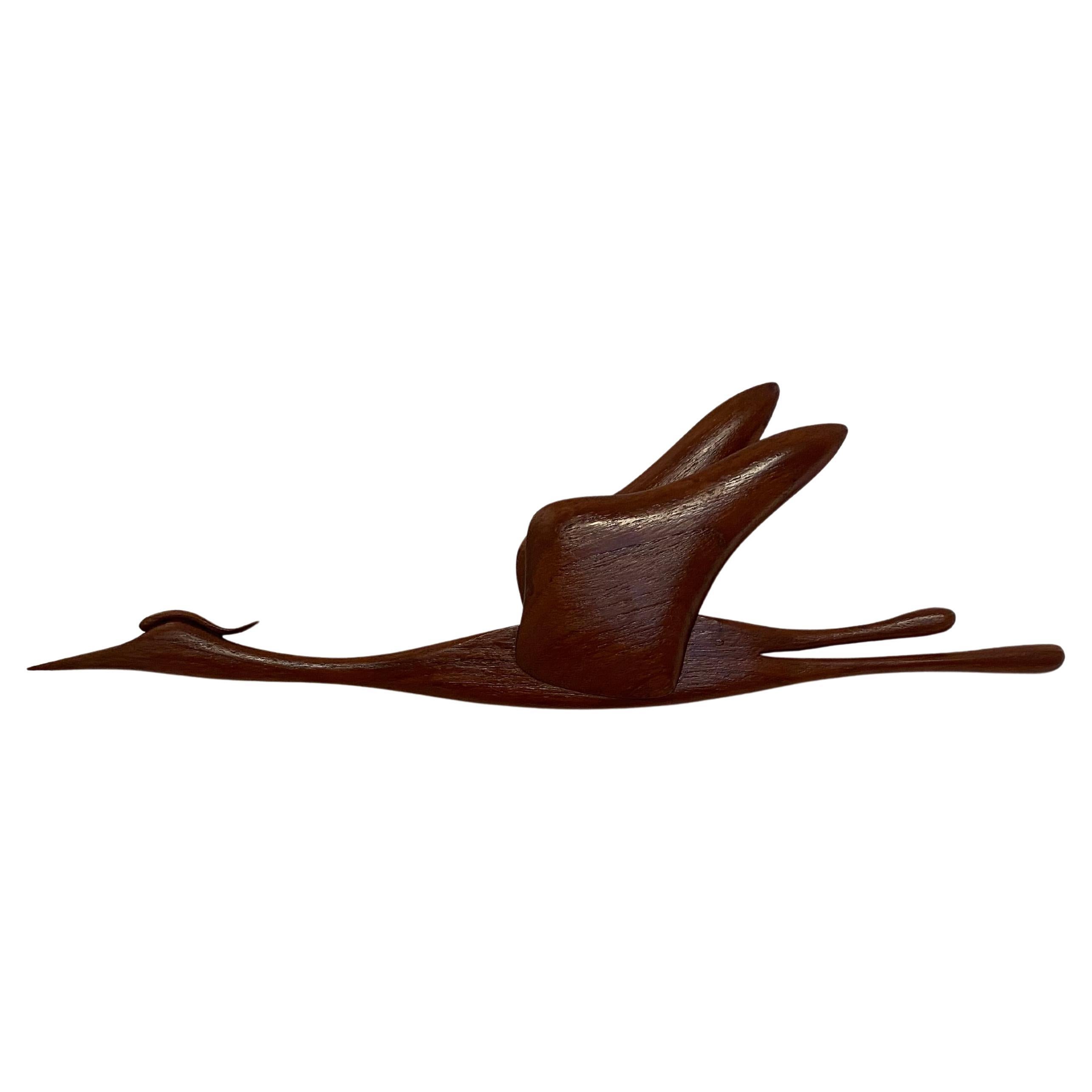 Mid-Century Modern Teak Crane Bird Denmark For Sale