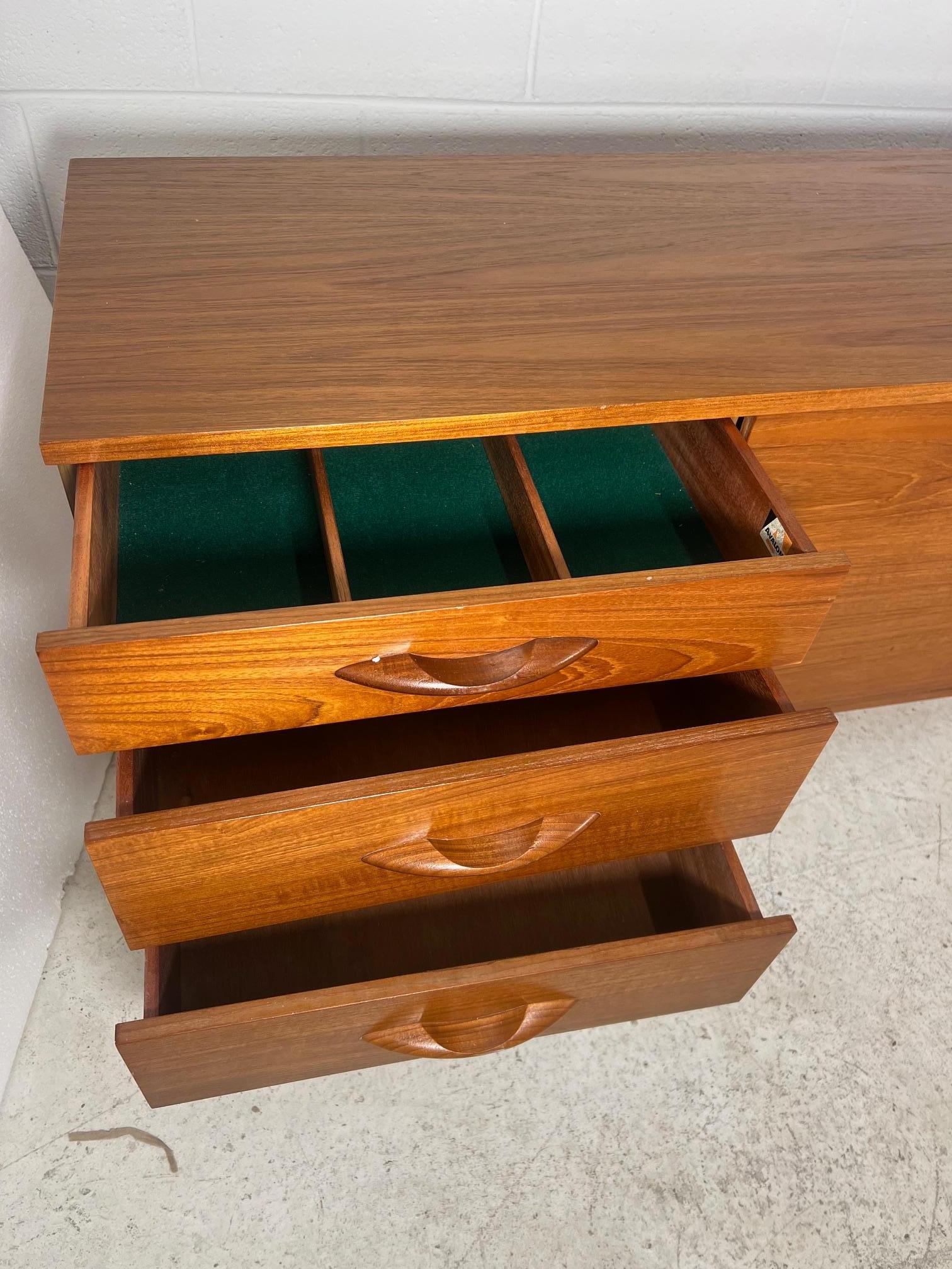 Veneer Mid Century Modern Teak Credenza By Avalon UK