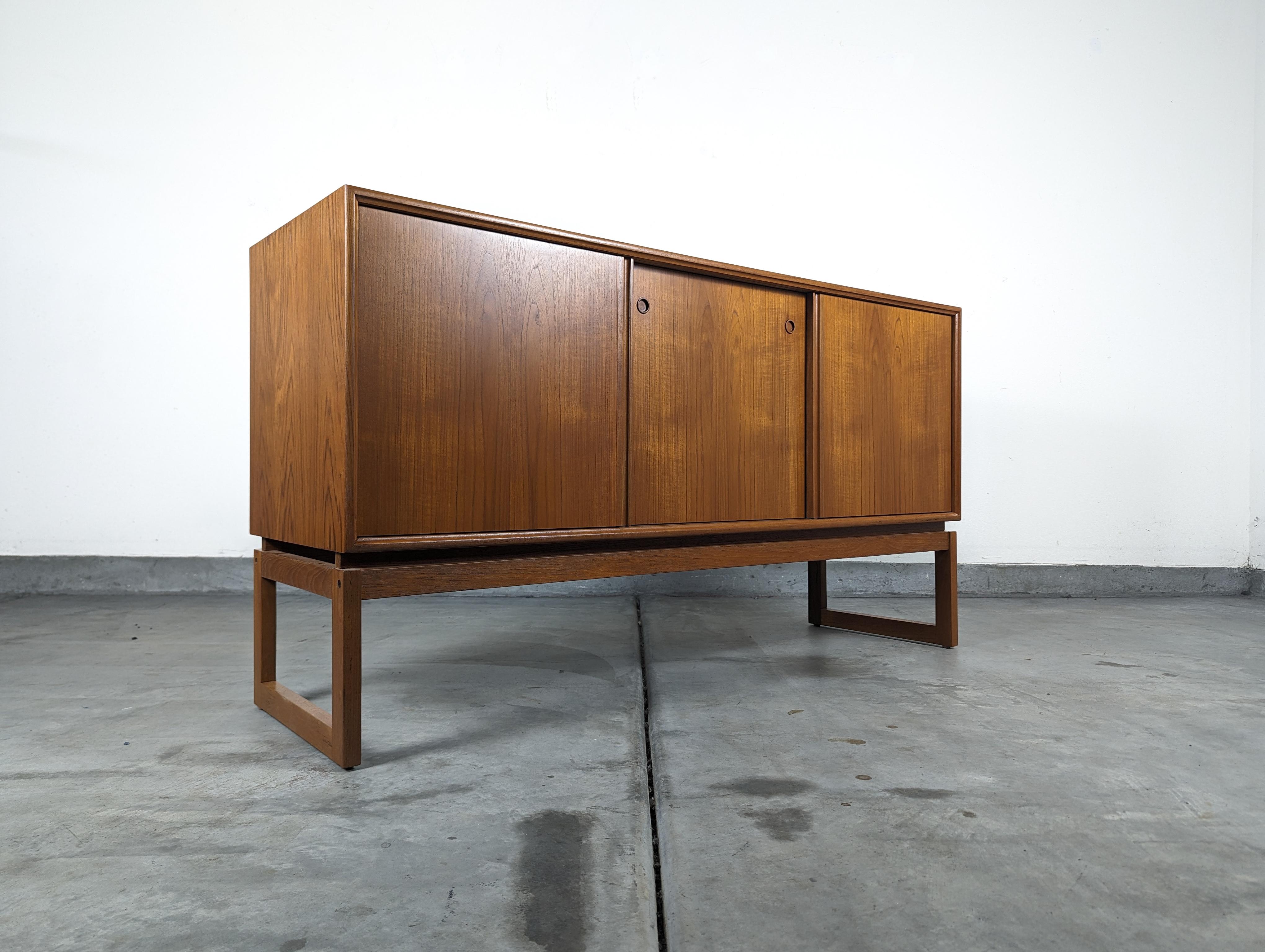 Mid Century Modern Teak Credenza by Axel Christiansen for ACO Møbler, c1960s In Excellent Condition In Chino Hills, CA