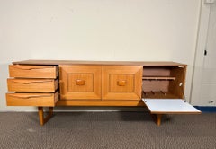 Mid-Century Modern Teak Credenza by Stateroom Made in England Sleigh Legs