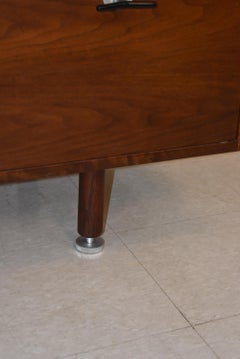 Jens Risom Mid-Century Modern Teak Credenza / File Cabinet Y Aluminum Handles