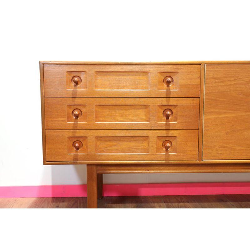 Mid Century Modern Teak Credenza Sideboard by A.H Mcintosh Danish Style 1