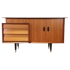 Mid Century Modern Teak Credenza Sideboard by Beautility Danish Vintage Design