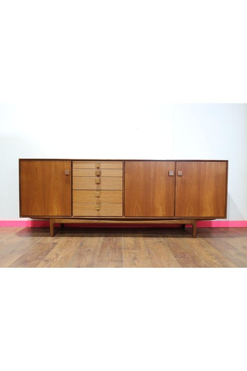 Mid Century Modern Teak Credenza Sideboard by lb Kofod Larsen for G Plan 7