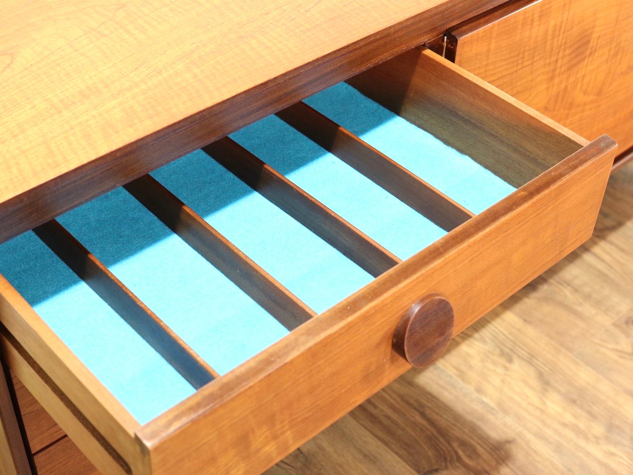 Mid-Century Modern Teak Credenza Sideboard by Nathan 3