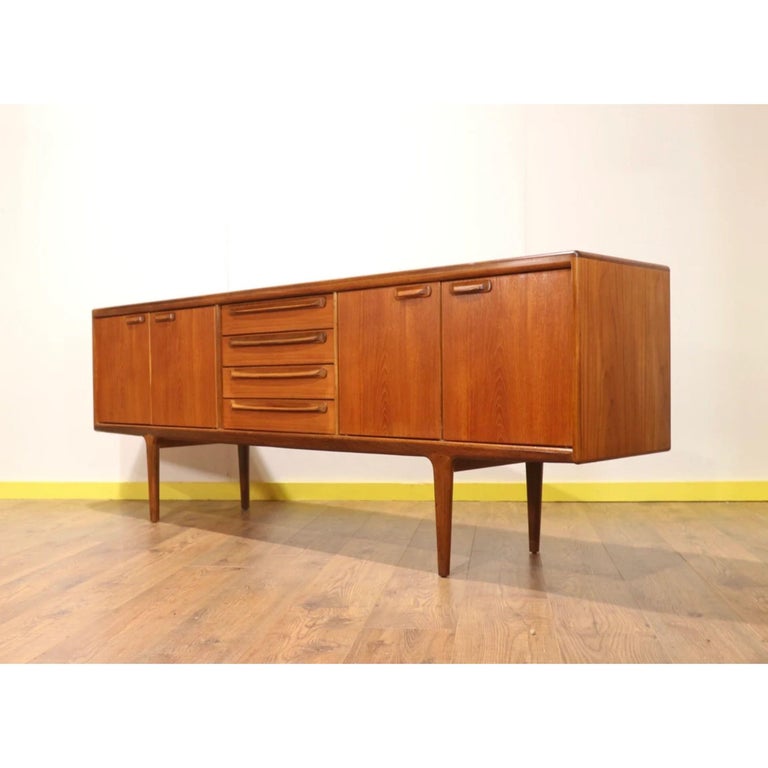MidCentury Modern Teak Credenza Sideboard by Younger Danish G Plan Style For Sale at 1stDibs