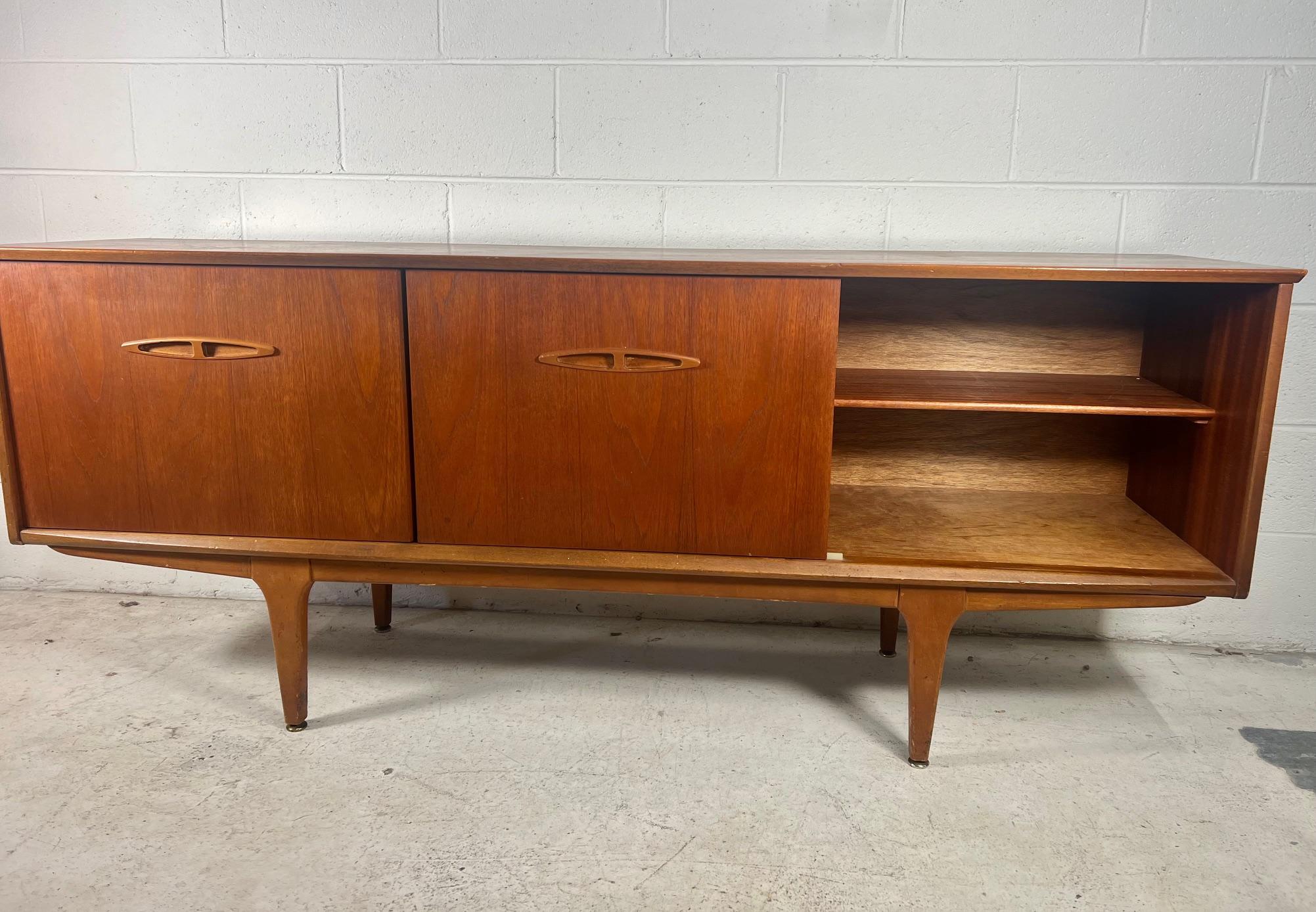 Mid-Century Modern Mid Century Modern Teak Credenza Sliding Doors By Jentique Made in England For Sale