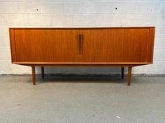 Mid-Century Modern Teak Credenza w/ Tambour Doors