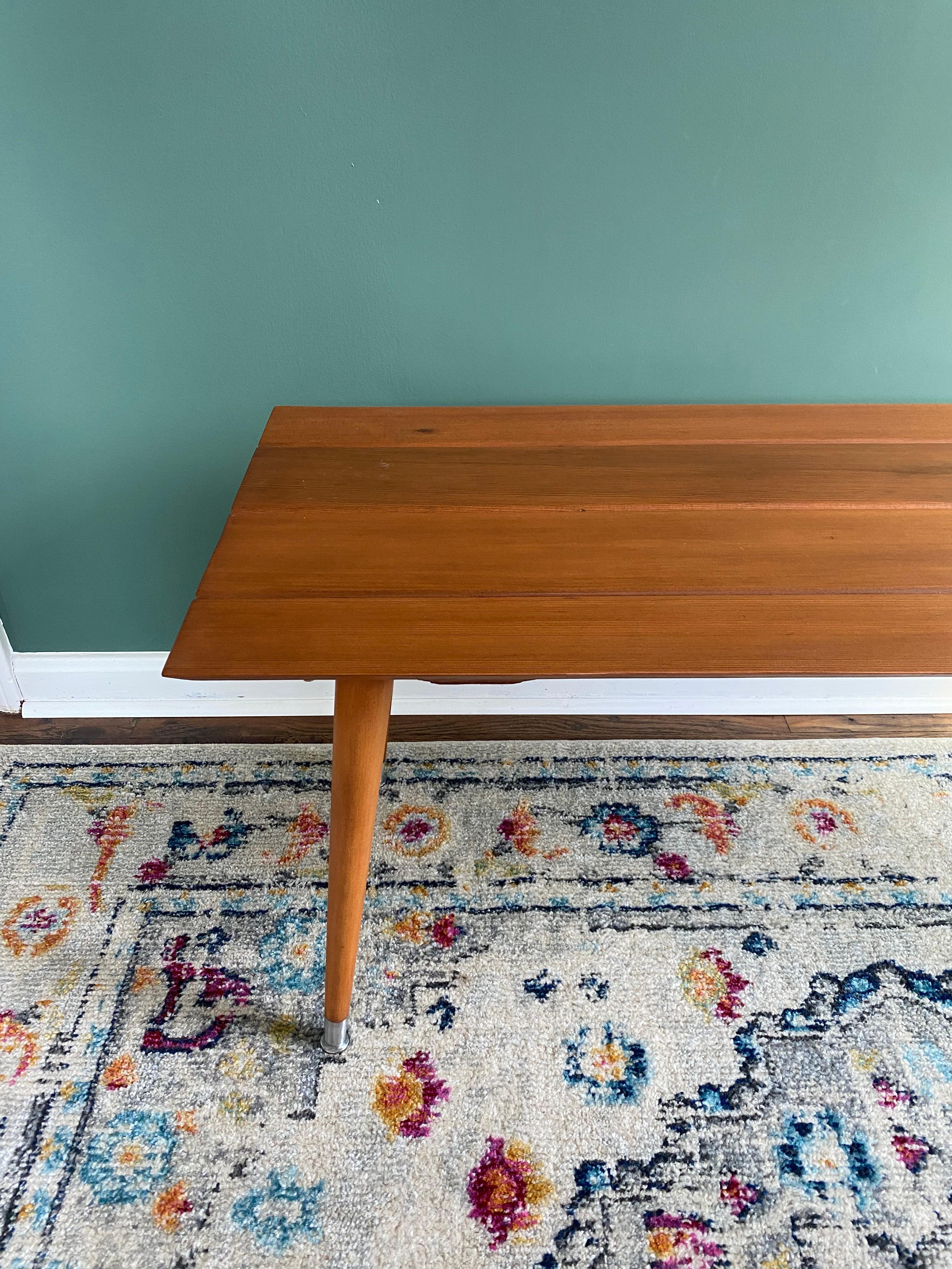 20th Century Mid-Century Modern Teak Danish Bench Table For Sale